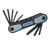 Faithfull Folding Torx Star Key Set TKSF8 – 8-Piece Fold-Up Ball-End