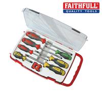 Faithfull Soft Grip Screwdriver Set SL/PH/PZ Pack of 8