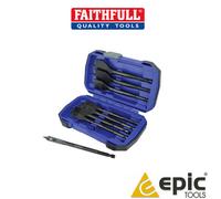 Faithfull Flat Bit Set 8pc in Aluminium Case