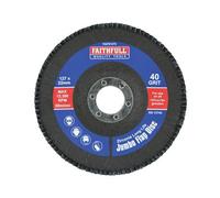 Faithfull FAIFD125120Z Zirconia Abrasive Jumbo Flap Disc 127mm x 22mm FINE