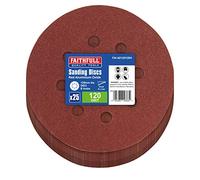 Faithfull Hook & Loop Sanding Disc DID3 Holed 125mm x 120G (Pack 25) FAIAD125120