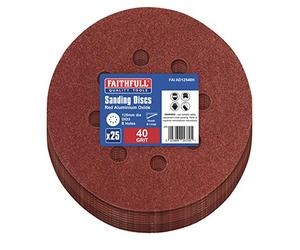Faithfull AD12540H Aluminium Oxide Disc DID3 Holed 125mm x 40g (Pack of 25)