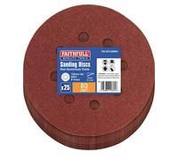 Faithfull Hook & Loop Sanding Disc DID3 Holed 125mm x 80G (Pack 25) FAIAD12580H
