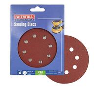 Faithfull 150mm Hook and Loop Sanding Discs 150mm Very Fine Pack of 5