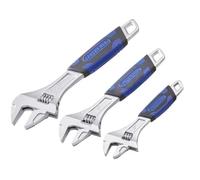 Faithfull 3 Piece Matt Chrome Adjustable Spanner Set