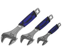 Faithfull Matt Chrome Adjustable Spanner Set (3 Pieces) - XMS23ASPAN3