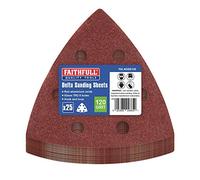 Faithfull Delta Sanding Sheets ADSS120 Hook and Loop TR2 90mm P120 Pack of 25