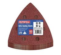 Faithfull ADSS60 Delta Hook and Loop Sanding Sheet (Pack of 25) TR2 90mm P60