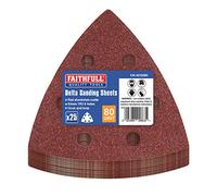 Faithfull Delta Hook & Loop Sanding Sheets TR2 93mm Medium (Pack 25) FAIADSS80