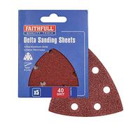 Faithfull 003437 Delta Hook & Loop Sanding Sheets Tr2 93Mm Very Coarse (Pack 5)