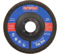 Faithfull Aluminium Oxide Abrasive Flap Disc 115mm 40g Pack of 1