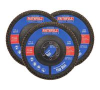 Faithfull Aluminium Oxide Abrasive Flap Disc 115mm 40g Pack of 3