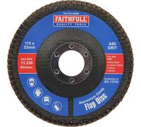 Faithfull Aluminium Oxide Abrasive Flap Disc 115mm 80g Pack of 1