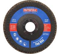 Faithfull Aluminium Oxide Abrasive Flap Disc 125mm 120g Pack of 1