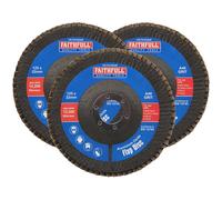 Faithfull Aluminium Oxide Flap Disc 125 X 22Mm 40 Grit (3 Pack)