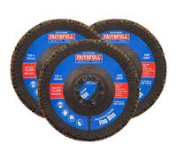Faithfull Aluminium Oxide Flap Disc 125 X 22Mm 80 Grit (3 Pack)