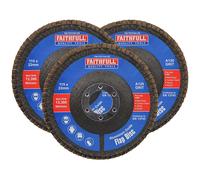 Faithfull Aluminium Oxide Abrasive Flap Disc 115mm 120g Pack of 3