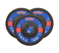 Faithfull Aluminium Oxide Flap Disc 115 X 22mm 40 Grit 3 Pack Faifd11540A3