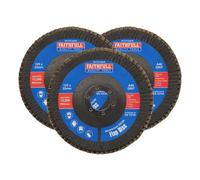Faithfull Aluminium Oxide Flap Disc 125 X 22mm 40 Grit (3 Pack) Faifd12540A3