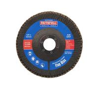 Faithfull Aluminium Oxide Flap Disc 125 X 22mm 40 Grit Faifd125A40