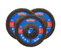 Faithfull Aluminium Oxide Flap Disc 125 X 22mm 80 Grit (3 Pack) Faifd12580A3
