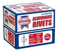 Faithfull Aluminium Rivets 3.2 X 6Mm Short Bulk Pack Of 1000