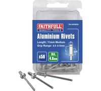 Faithfull Aluminium Pop Rivets 4.8mm 11mm Pack of 50