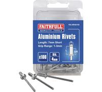 Faithfull Aluminium Pop Rivets 4mm 6mm Pack of 100