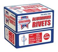 Faithfull Aluminium Rivets FAIAR3L1000 3.2mm x 13mm Pack of 1000