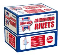 Faithfull Aluminium Rivets 3.2 X 6Mm Short Bulk Pack Of 1000