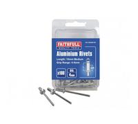 Faithfull Aluminium Rivets Multi Colour (4mm Medium (Pack Of 100))