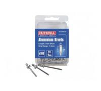 Faithfull Aluminium Rivets Multi Colour (4mm Short (Pack Of 100))