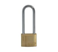 Faithfull FAIPLB40LS Brass Padlock Long Shackle 40mm 3 Keys