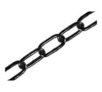 Faithfull Black Japanned Steel Chain - Mild Steel Welded, Corrosion Resistant Link Chain for Securing & General Purpose Use - 2.5 Metre Length, 5mm Dia, 160kg Load Limit