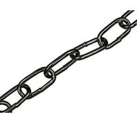 Faithfull Black Japanned Steel Chain - Mild Steel Welded, Corrosion Resistant Link Chain for Securing & General Purpose Use - 2.5 Metre Length, 6mm Dia, 250kg Load Limit