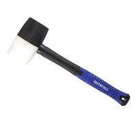Faithfull Combination Rubber Mallet 907g (32oz) - Dual-Face Black & White Rubber Head with High-Strength Fibreglass Shaft & Ergonomic Non-Slip Grip for Assembly, Flooring & Non-Damaging Striking Tasks