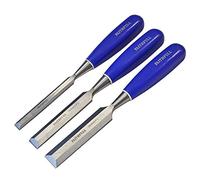 Faithfull FAIWCBS3BC Bevel Edge Chisel Blue Grip Set of 3: 12,19 & 25mm Carded