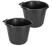 Faithfull Bucket Twin Pack General-Purpose 14 Litre 3 Gallon- Black Fai3Gbucket