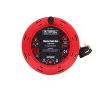 Faithfull Cable Reel 240v 10a 4-socket 10m Faithfull Multicolor