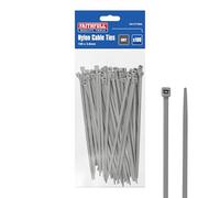 Faithfull Cable Ties 150mm x 3.6mm (Pack of 100) - Heavy-Duty Nylon 66, Self-Locking Zip Ties for Cable Management, Electrical Work, Workshop, Automotive, Garden & General Purpose Fixing - Grey