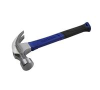 Faithfull Claw Hammer 567g (20oz) - High-Strength Fibreglass Shaft with Polished Steel Head & Ergonomic Non-Slip Grip for Carpentry, Framing, General Repairs & DIY Projects