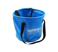 Faithfull Waterproof Collapsible Bucket - Lightweight PVC Container with Sturdy Handles & Compact Fold-Flat Design for Cleaning, Draining, Camping & Plumbing Tasks - 12L Capacity