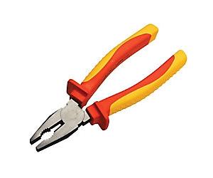 Faithfull Combination Pliers with Plastic Handle VDE01001-8 210 mm Chrome Vanadium Steel Silver