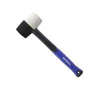 Faithfull Combination Rubber Mallet 680g (24oz) - Dual-Face Black & White Rubber Head with High-Strength Fibreglass Shaft & Ergonomic Non-Slip Grip for Assembly, Flooring & Non-Damaging Striking Tasks