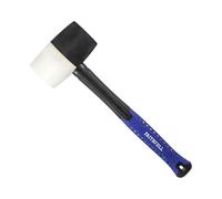 Faithfull Combination Rubber Mallet 907g (32oz) - Dual-Face Black & White Rubber Head with High-Strength Fibreglass Shaft & Ergonomic Non-Slip Grip for Assembly, Flooring & Non-Damaging Striking Tasks