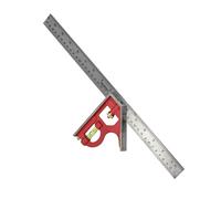 Faithfull Combination Square 400mm (16in) - Multi-Function Measuring & Layout Tool with Stainless Steel Rule, Spirit Level & Marking Scribe for Woodworking & Metalwork