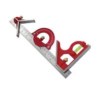 Faithfull Combination Square Set 300mm (12in) - Multi-Function Measuring & Layout Tool with Protractor, Centre Head, Spirit Level & Stainless Steel Rule for Woodworking & Metalwork