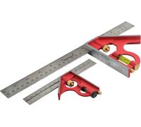 Faithfull Combination Square Twin Pack 150mm (6in) & 300mm (12in) - Multi-Fun