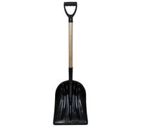 Faithfull Debris Shovel - Large Impact Resistant, Non-Sparking Plastic Scoop with Durable FSC Ash Wood Shaft & D Grip Handle - Bla