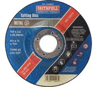 Faithfull Depressed Centre Metal Cut Off Disc FAI1153MDC 115 x 3.2 x 22 mm